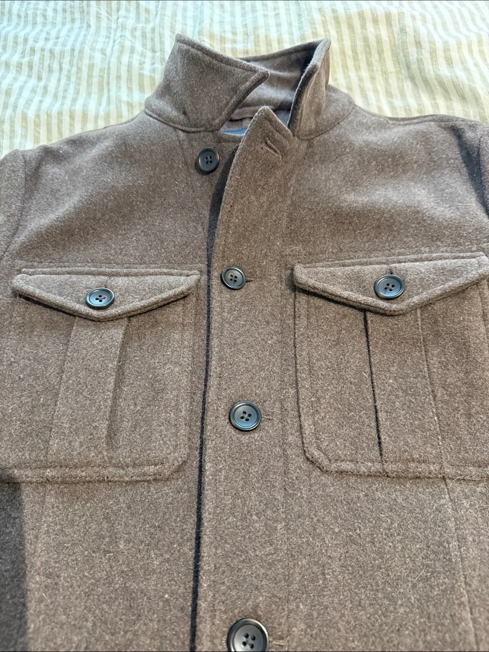 Banana Republic Men's Brown Wool-Blend Pea Coat